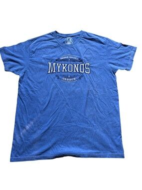 Unbranded Mykonos Blue Short-Sleeve Graphic Tee